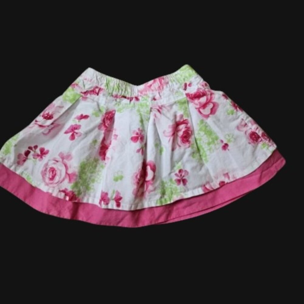 JILLIANS CLOSET Pink Floral Print Lined Cotton Skirt Girls Size 24 months